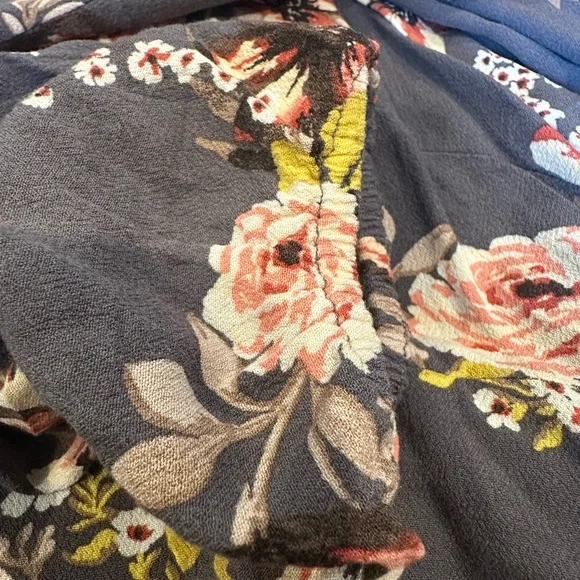 Torrid Babydoll Brown Vneck Long Sleeve Floral Gauze Top - Picture 8 of 8